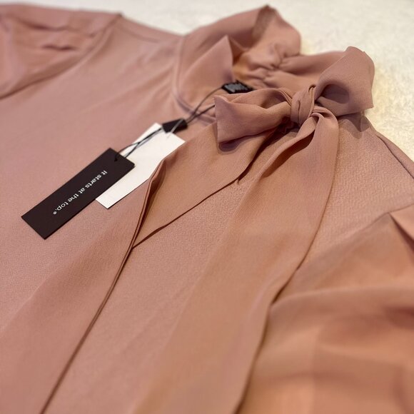 Cable & Gauge, Mauve Tie-Neck Blouse, Size M - Picture 6 of 11